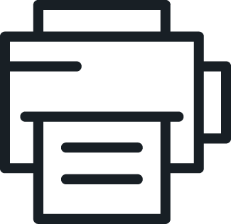 fax machine icon in black