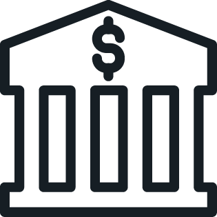 bank icon in black