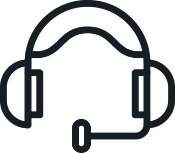 agent headset icon in black