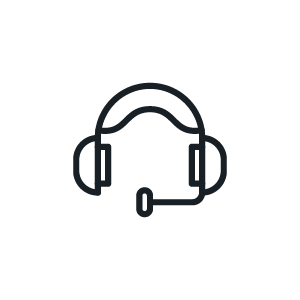 agent headset icon in black