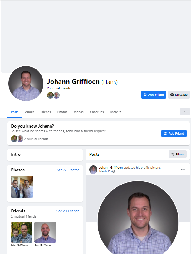 Hans Profile Page